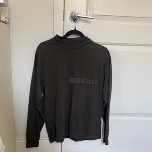Essentials Fear Of God Olive Grey Long Sleeve Shirt Women Size Small